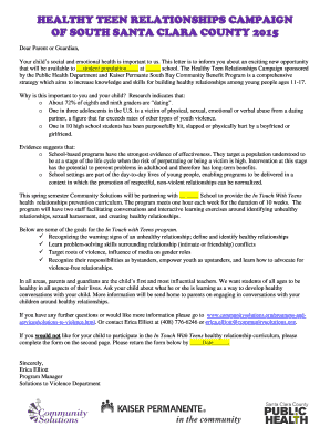 In Touch With Teens Healthy Relationships Program Opt-Out Form