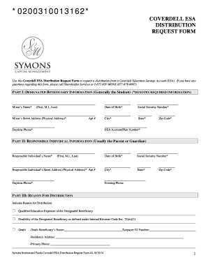 Coverdell ESA Distribution Request Form