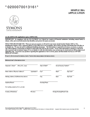 SIMPLE IRA Application Form