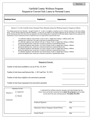Fairfield County Sick Leave Conversion Request