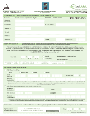 Direct Debit Request Form