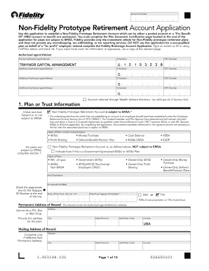 Non-Fidelity Prototype Retirement Account Application
