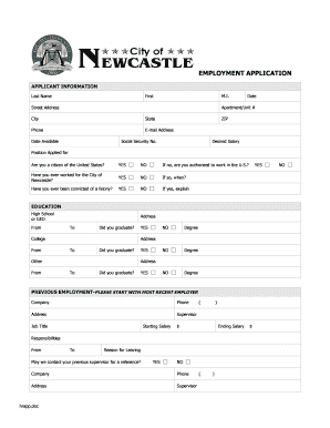 Employment Application Form