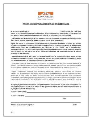 Student Confidentiality Agreement and Ethics Compliance