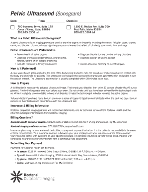 Pelvic Ultrasound Preparation Form