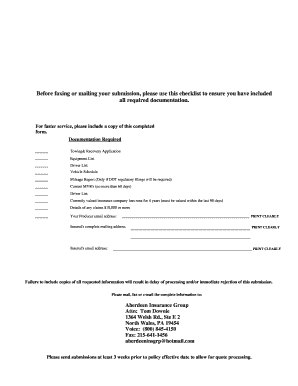 Before faxing or mailing your submission, please use this checklist to ensure you have included