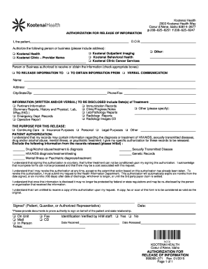 Authorization for Release of Information