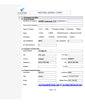 Partner Search Form