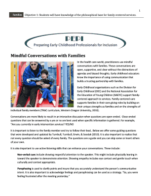 Mindful Conversations with Families Guide