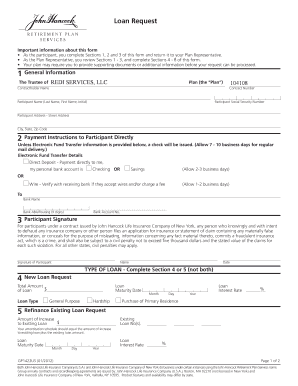 John Hancock Retirement Plan Loan Request Form