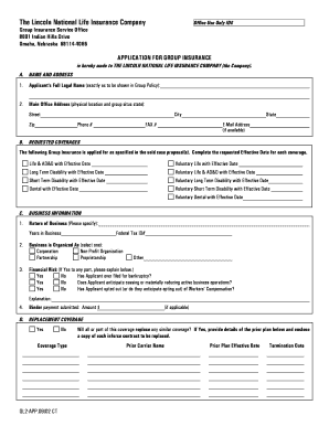 Application for Group Insurance