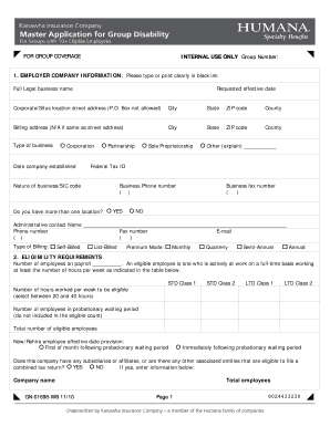 Group Disability Insurance Application