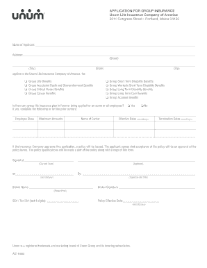 Group Insurance Application Form