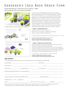 Gardener’s Idea Book Order Form