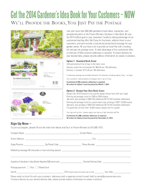 2014 Gardener’s Idea Book Order Form