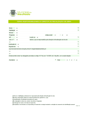 TERMO RESPONSABILIDADE DO DIRETOR DE FISCALIZAÇÃO DE OBRA