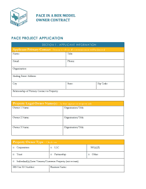 PACE Owner Contract Application