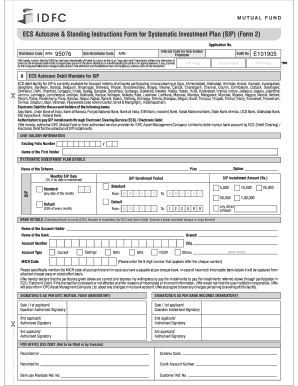 ECS Autosave & Standing Instructions Form for SIP