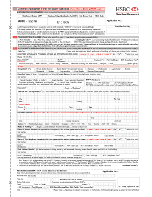 Common Application Form for Equity Schemes