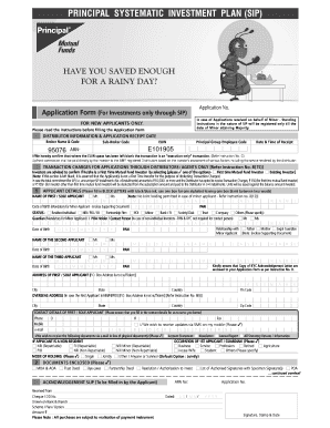 Principal Systematic Investment Plan Application Form