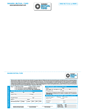 Sahara Mutual Fund Transaction Request Form