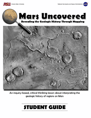 Student Worksheet Mars Geology