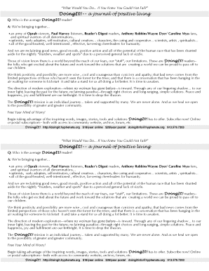 DoingIt Journal Subscription Form