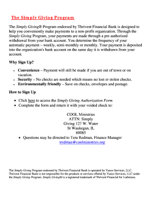 Simply Giving Authorization Form