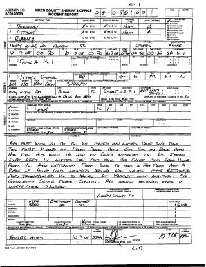 Aiken County Incident Report