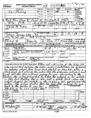 Aiken County Sheriff's Office Incident Report