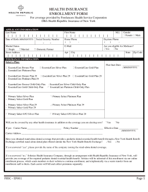 Health Insurance Enrollment Form
