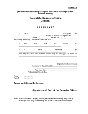 Affidavit for name change - affidavit for name change