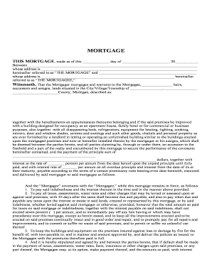 Michigan Mortgage Agreement
