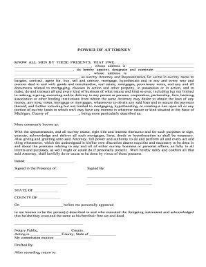 Power of Attorney for Real Estate Transactions