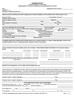 Business Waste Handling Survey Form