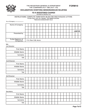 Ghana Charge Declaration Form