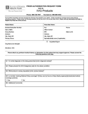 Prior Authorization Request Form