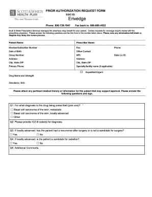 Prior Authorization Request Form
