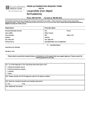 Prior Authorization Request Form
