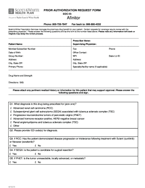Prior Authorization Request Form