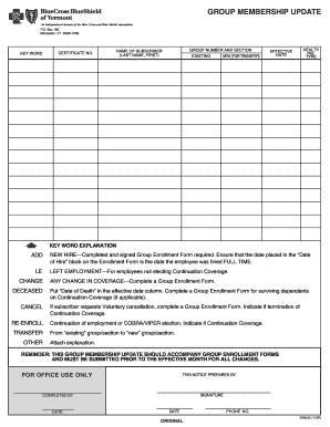 Group Membership Update Form
