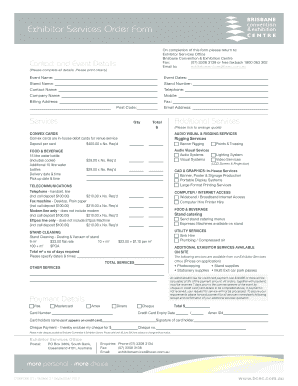 Exhibitor Services Order Form