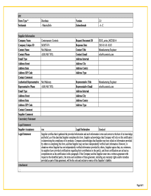 Supplier Material Information Form