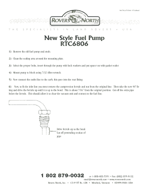 Land Rover Fuel Pump Installation Instructions