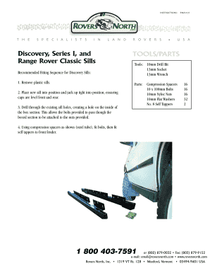 Range Rover Classic Sills Installation Instructions