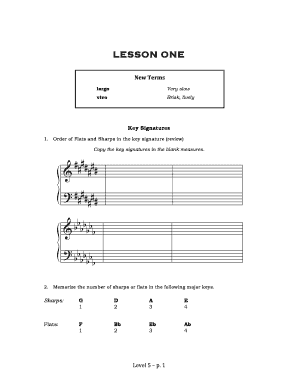 Music Theory Lesson Worksheets