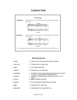 Music Theory Lesson Worksheet