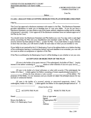 Chapter 11 Reorganization Plan Ballot
