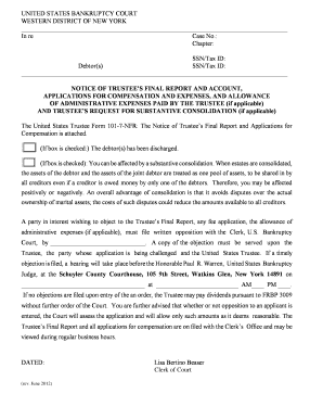 Trustee's Final Report and Compensation Notice