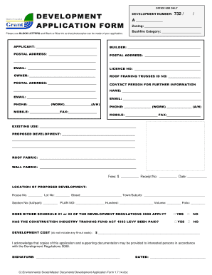 Development Application Form